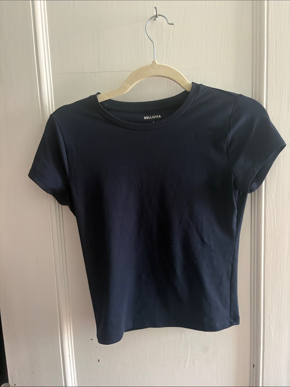 Hollister Short Sleeve Navy Fitted Crew Tee